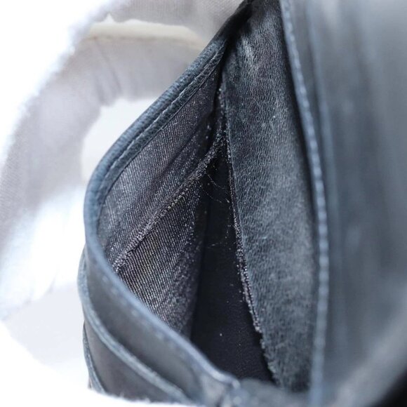 CHANEL COCO Mark Wallet Caviar Skin Black Gold CC Auth - Picture 15 of 16